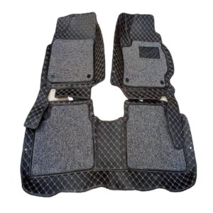 Toyota Corolla 9D Floor Mat Black With Grey Grass 3 Pcs - Model 2014-2021