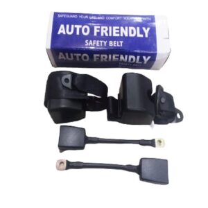 Universal Auto Friendly Car Seat Belt Complete Black - Pair