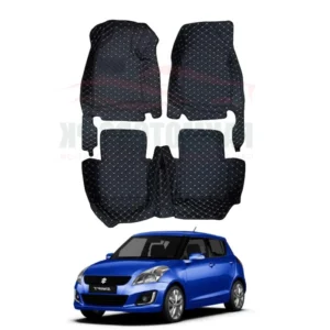 Suzuki Swift 7D Floor Mat - Model 2010-2021 | 100% Waterproof and Washable | Color Black