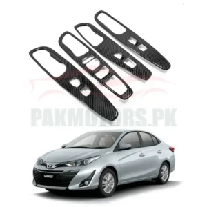 Toyota Yaris Carbon Fiber Power Window Trim 2019 - 2023