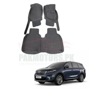 KIA Sorento 7D Floor Mats Black 3 Pcs - Model 2021-2022