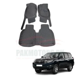 Toyota Prado 7D Floor Mats Black 3PC - Model 2009-2021