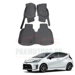 Toyota Aqua 7D Floor Mats Black 3 Pcs - Model 2012-2018