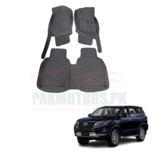 Toyota Fortuner 7D Floor Mat Black 4 Pcs - Model 2013-2016