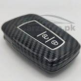 Toyota Hilux Revo Carbon Fiber Protection Key Cover 3 Button - Model 2016-2021