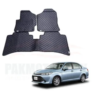 Toyota Corolla Axio 7D Eco Floor Mats Black Stitched 3 Pcs - Model 2012-2018
