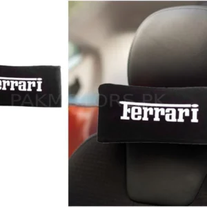 Ferrari Style Car Seat Neck Pillow Cushion Black 2pcs