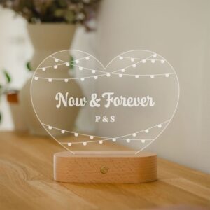 Personalised Heart-Shaped LED Lamp
