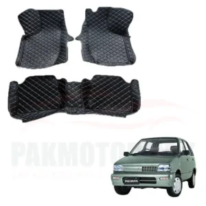 Suzuki Mehran 7D Floor Mat Black 3 Pcs - Model 2012-2017