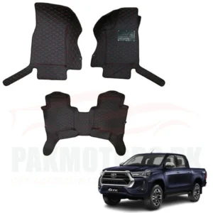 Toyota Hilux Revo 7D Floor Mat Black 3 Pcs - Model 2016-2021
