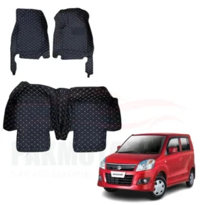 Suzuki Wagon R 7D Floor Mat Black 3 Pcs - Model 2014-2021