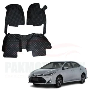 Toyota Corolla 7D Floor Mat Black 3 Pcs - Model 2014-2021