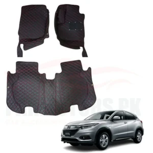 Honda Vezel 7D Floor Mat Black 3 Pcs - Model 2013-2021